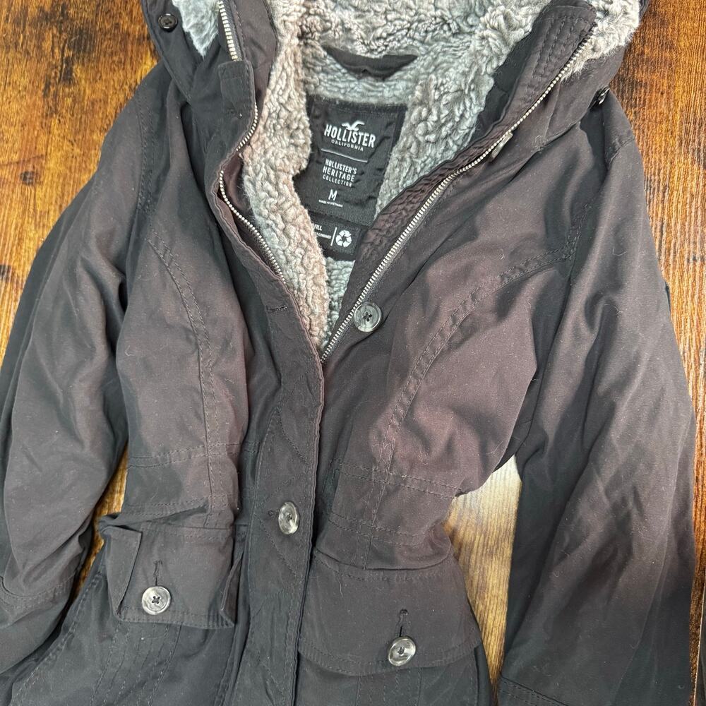Hollister Parka Faux Fur Jacket Medium